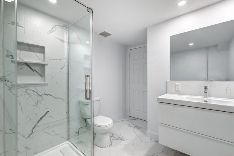 Modern Bathroom with Recessed Shelves