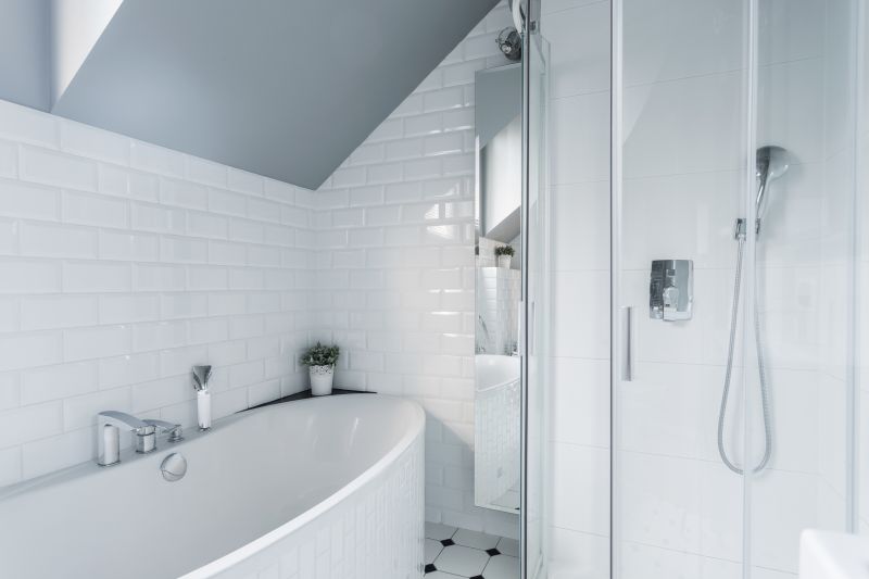 Contemporary Shower with Large Tiles